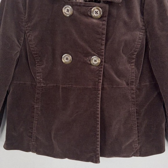 Old Navy Jacket Womens XL Brown Velvet Double Breasted Peacoat Coat Fall Y2K - Picture 3 of 12